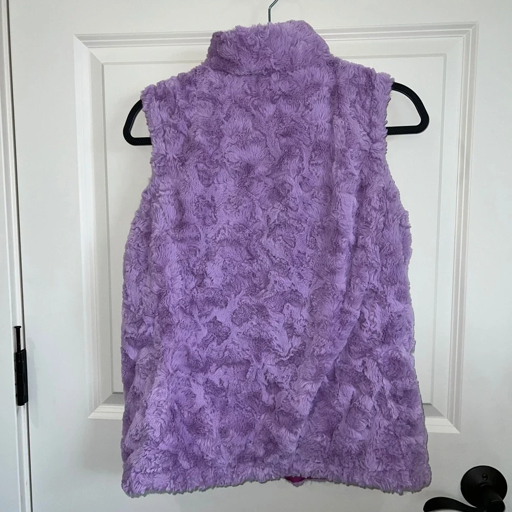 The North Face Girls Reversible Fuzzy Fleece Zip Up Vest‎ Size Large (14/16)